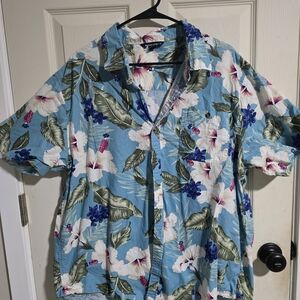 Tropical Blue Floral Men's Shirt